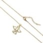 Collier avec chaine L.45 cm réglable jusqu'à 50cm avec ange strass H.2 cm en acier inoxydable dorée, livrée en pochette.